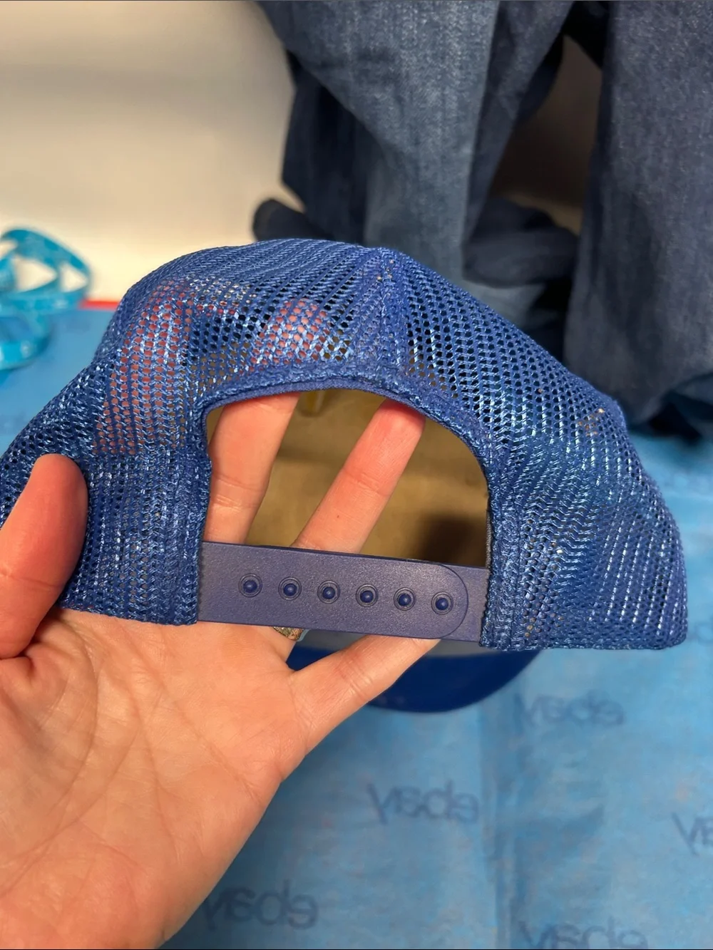 D&G Blue and White Sportswear Cap with Red Accent Logo vintage